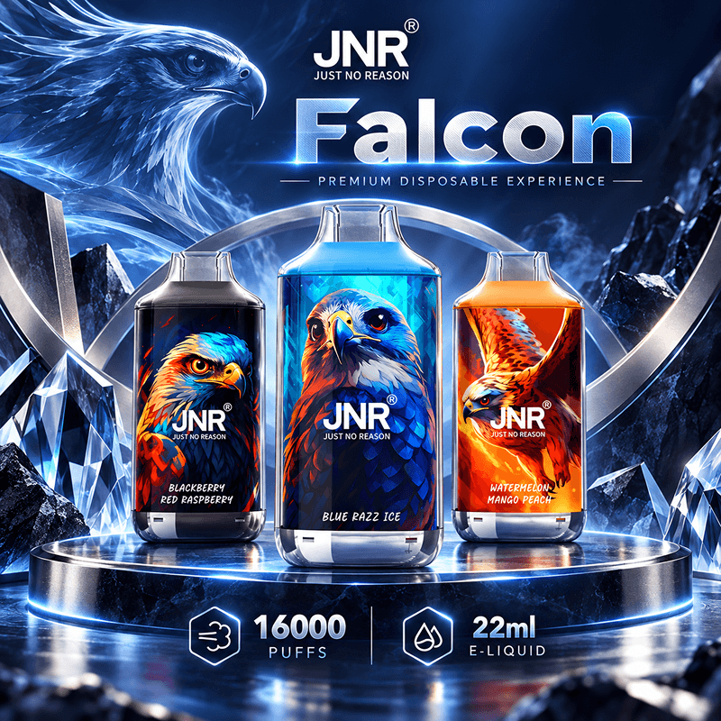 JNR Falcon 16000 Puffs Vape with 22ml E-Liquid JNR Falcon 16000 Puffs Vape with 22ml E-Liquid